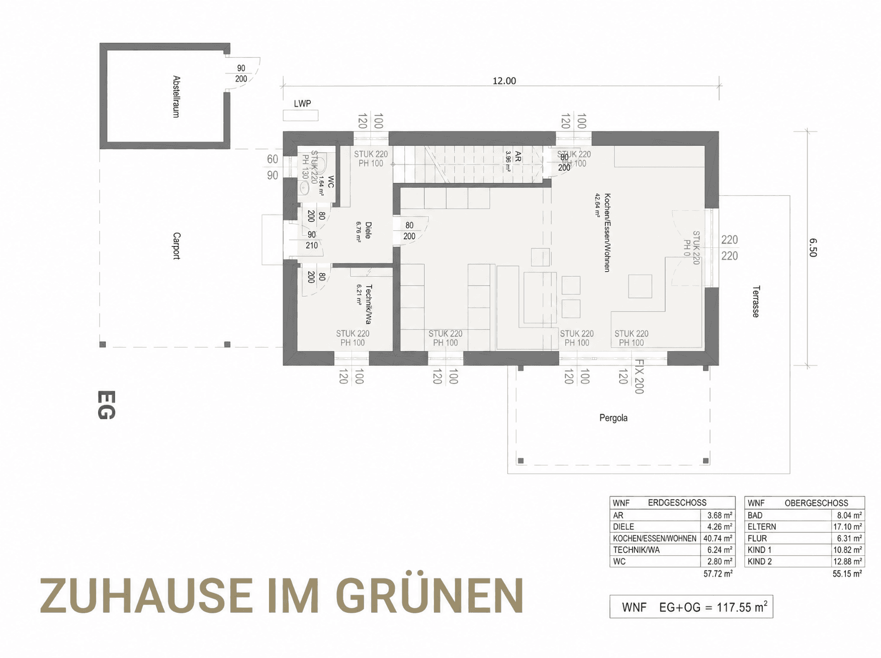 Grundriss Erdgeschoss – Massivhaus Typ 118