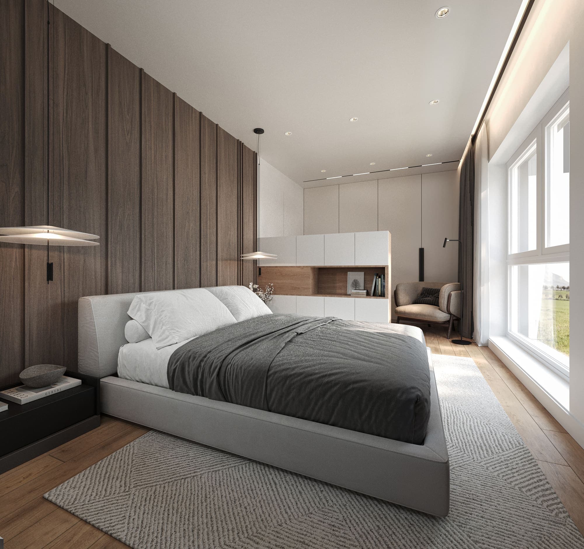 Helles Schlafzimmer im Obergeschoss